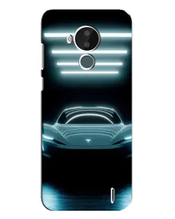 Чехол для Nokia C30 с картинкой «Tesla в неоне»