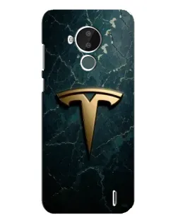 Чехол для Nokia C30 с картинкой «Мраморная Tesla Gold»