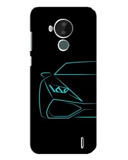 Чохол для Nokia C30 з картинкою «Блакитний силует Lamborghini»