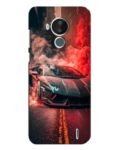 Чохол для Nokia C30 з картинкою «Lamborghini червоний дим»