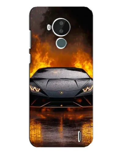 Чохол для Nokia C30 з картинкою «Lamborghini у вогні»