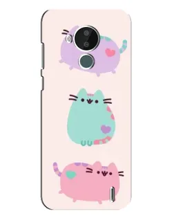 Чехол для Nokia C30 с картинкой «Pusheen трио»