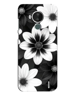 Чехол для Nokia C30 с картинкой «Монохромные астры»