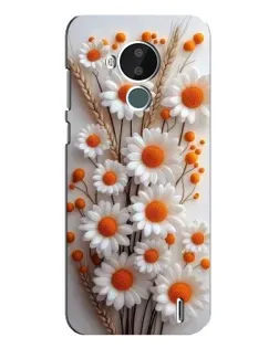 Чехол для Nokia C30 с картинкой «Белые сухоцветы»
