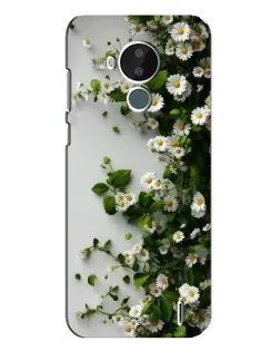 Чехол для Nokia C30 с картинкой «Ветка мелких белых цветов»