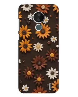 Чехол для Nokia C30 с картинкой «Узор из маленьких подсолнухов»