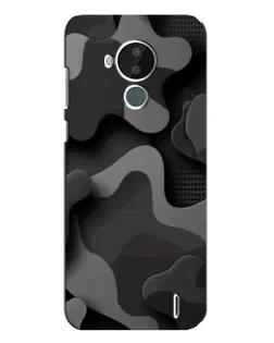 Чехол для Nokia C30 с картинкой «Темный абстрактный камуфляж»