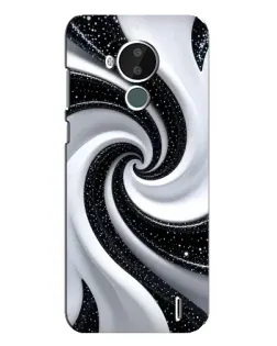 Чехол для Nokia C30 с картинкой «Черно-белая спираль»