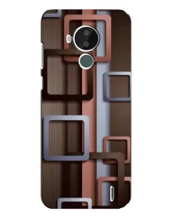 Чехол для Nokia C30 с картинкой «Коричневые объемные квадраты»