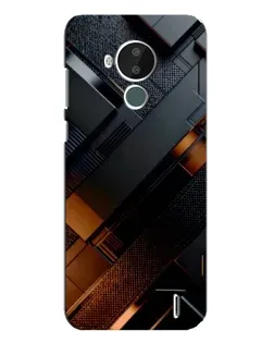 Чехол для Nokia C30 с картинкой «Черные геометрические блоки»