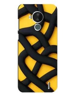 Чехол для Nokia C30 с картинкой «Черное желтое переплетение»