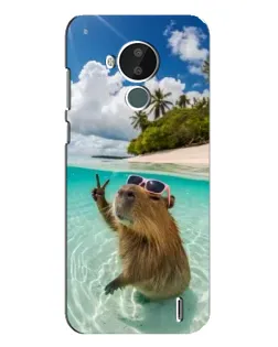 Чехол для Nokia C30 с картинкой «Капибара на море»