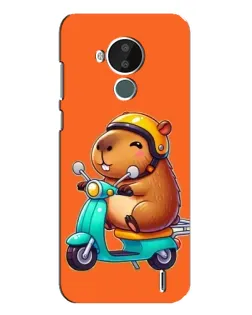 Чехол для Nokia C30 с картинкой «Капибара на скутере»