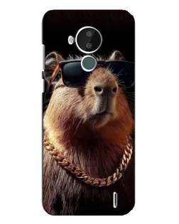 Чехол для Nokia C30 с картинкой «Капибара золотая цепь»