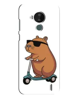 Чехол для Nokia C30 с картинкой «Капибара на самокате»
