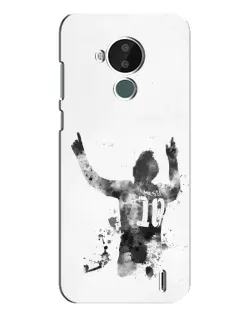 Чехол для Nokia C30 с картинкой «Черно-белый силуэт Месси» Чехол для Nokia C30 с картинкой «Черно-белый силуэт Месси»