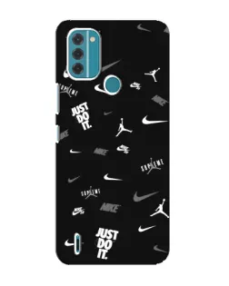 Чехол для Nokia C31 с картинкой «Nike Black Pattern»