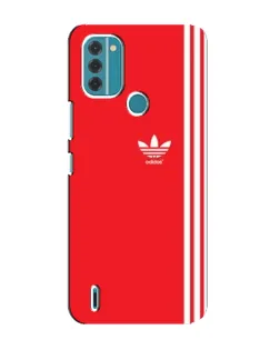 Чехол для Nokia C31 с картинкой «Красный минимализм Adidas»