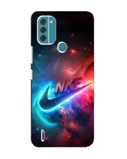 Чехол для Nokia C31 с картинкой «Огненный логотип Nike»