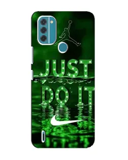 Чехол для Nokia C31 с картинкой «Зеленый неоновый Nike»