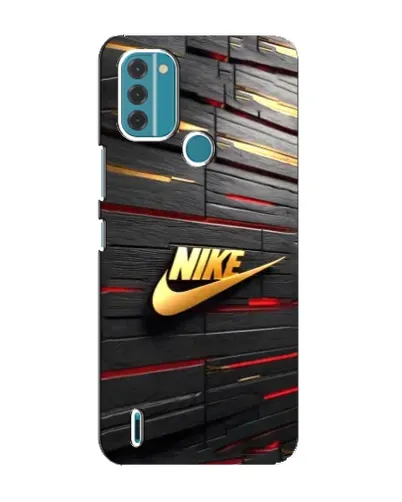 Чехол для Nokia C31 с картинкой «Золотой Nike на металле»