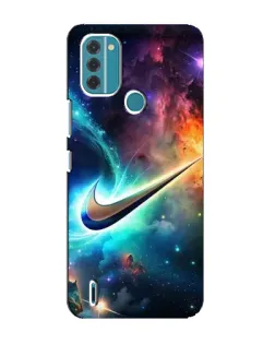 Чехол для Nokia C31 с картинкой «Космический Nike Swoosh»