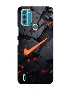 Чехол для Nokia C31 с картинкой «Nike — эффект разломов»