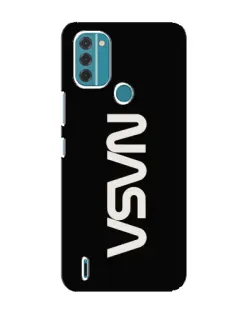 Чехол для Nokia C31 с картинкой «NASA — вертикальный логотип»