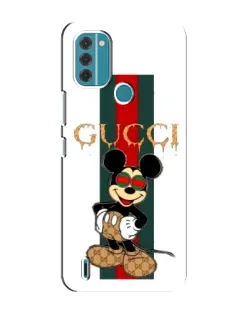 Чехол для Nokia C31 с картинкой «Микки Маус Gucci — полосы»