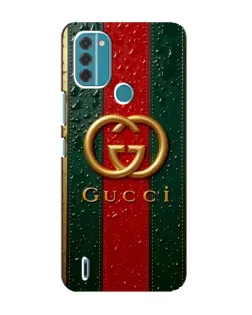Чохол для Nokia C31 з картинкою «Gucci — фірмова смуга та золото»