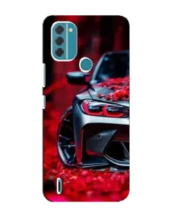 Чохол для Nokia C31 з картинкою «Спортивна BMW та квіти»