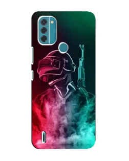 Чехол для Nokia C31 с картинкой «PUBG — огненный воин»