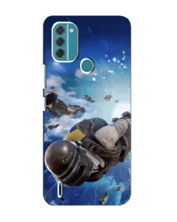 Чехол для Nokia C31 с картинкой «Десант PUBG — прыжок»