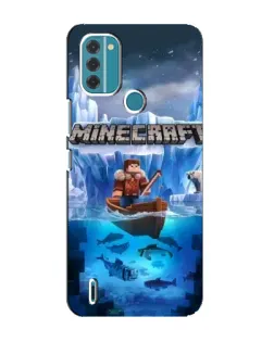 Чехол для Nokia C31 с картинкой «Minecraft ледяной мир»