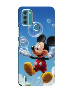 Чехол для Nokia C31 с картинкой «Mickey и мыльные пузыри»