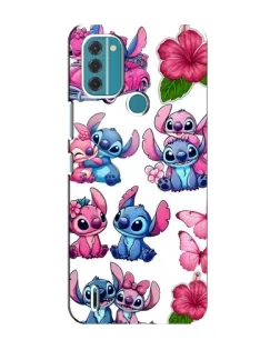 Чехол для Nokia C31 с картинкой «Стикеры Stitch и Angel»
