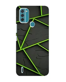 Чехол для Nokia C31 с картинкой «Зеленые геометрические линии»