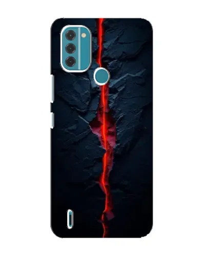 Чехол для Nokia C31 с картинкой «Kрасная лавовая трещина»