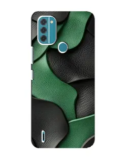 Чехол для Nokia C31 с картинкой «Зеленые кожаные волны»