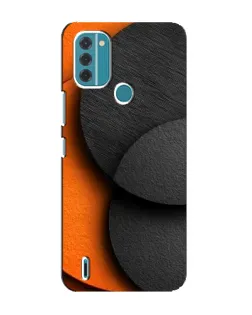 Чехол для Nokia C31 с картинкой «Геометрия оранжевых кругов»