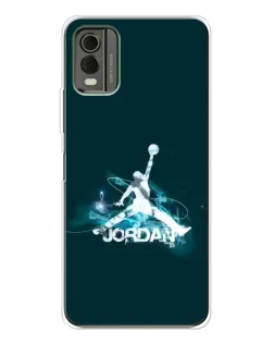 Чехол для Nokia C32 с картинкой «Jordan Blue Fire»
