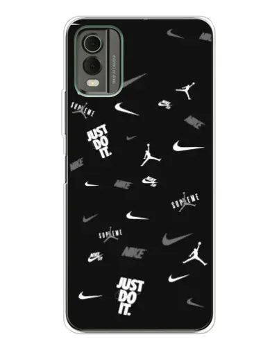 Чехол для Nokia C32 с картинкой «Nike Black Pattern» Чехол для Nokia C32 с картинкой «Nike Black Pattern»