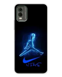 Чехол для Nokia C32 с картинкой «Jordan Neon Blue»