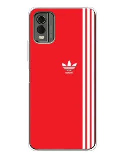 Чехол для Nokia C32 с картинкой «Красный минимализм Adidas»