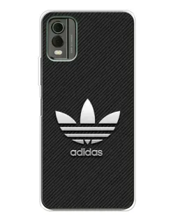 Чехол для Nokia C32 с картинкой «Adidas Карбоновая текстура»