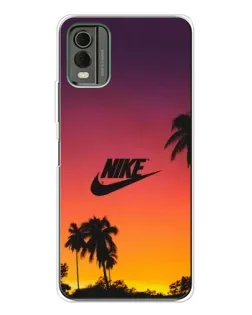 Чехол для Nokia C32 с картинкой «Nike на закате солнца»