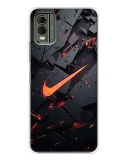 Чехол для Nokia C32 с картинкой «Nike — эффект разломов»