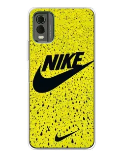 Чехол для Nokia C32 с картинкой «Желтый текстурный Nike»