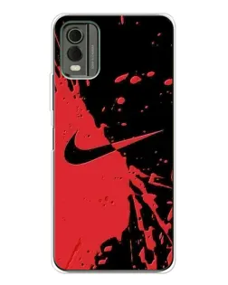 Чохол для Nokia C32 з картинкою «Червоні бризки Nike»