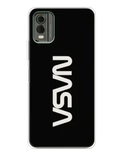 Чехол для Nokia C32 с картинкой «NASA — вертикальный логотип»